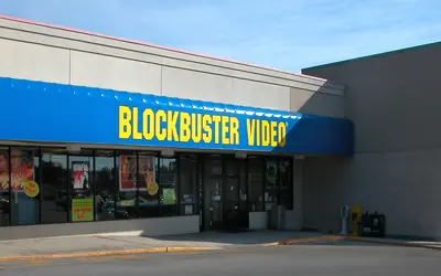 Block buster video store on the display